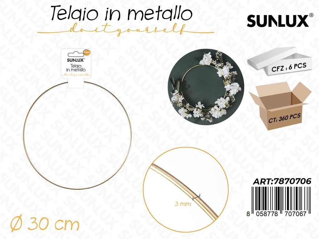 Telaio in Metallo Oro D.30CM*3MM