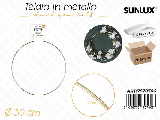 Telaio in Metallo Oro D.30CM*3MM