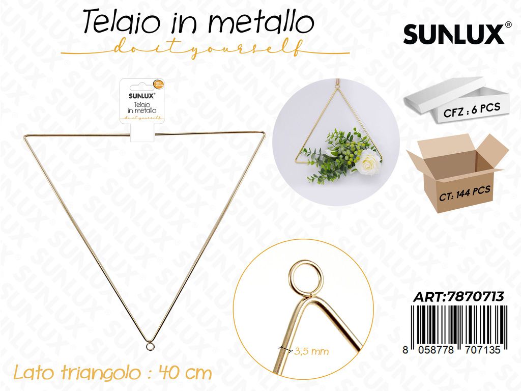Telaio in Metallo Oro Triang. 40CM*3.5MM
