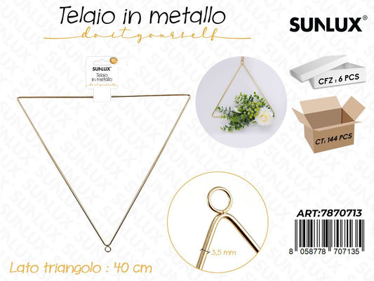 Telaio in Metallo Oro Triang. 40CM*3.5MM