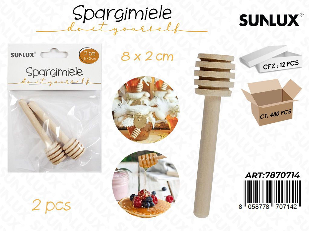 Spargimiele in Legno 2PCS 8*2CM