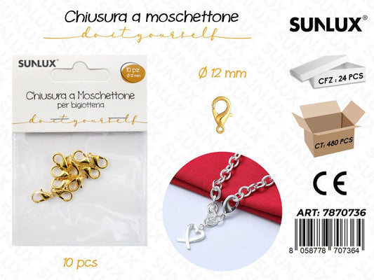 Chiusura Mosc. Bigiotteria Oro 12MM 10PCS