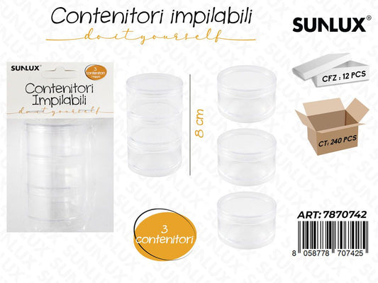 Contenitori Impilabili 3CONT. 8CM