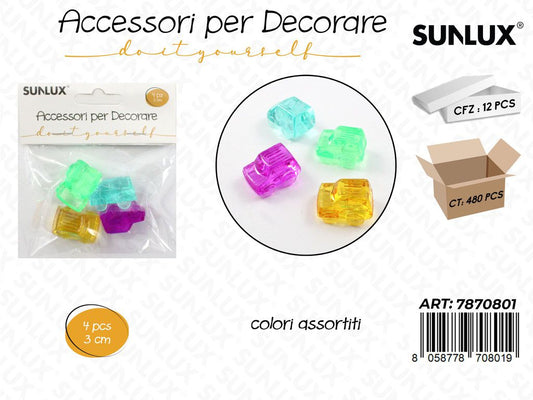 Sunlux Acc. per Dec. Ass. 4PCS 3CM