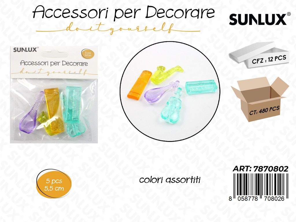 Sunlux Acc. per Dec. Ass. 5PCS 5.5CM
