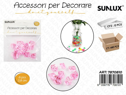 Sunlux Acc. per Dec. Rosa 8PCS 2.8CM