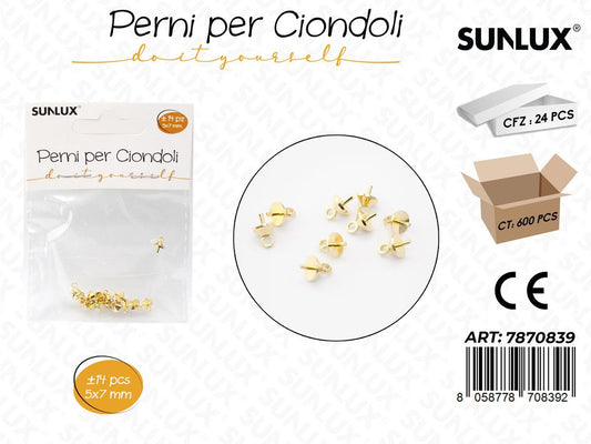 Sunlux Perni per Ciondoli Oro 14PCS 5*7MM