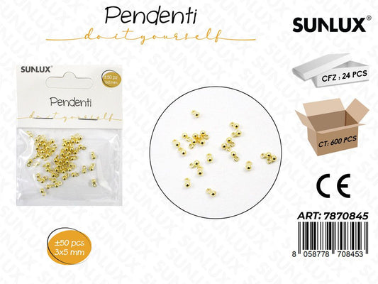 Sunlux Pendenti Oro 50PCS 3*5MM