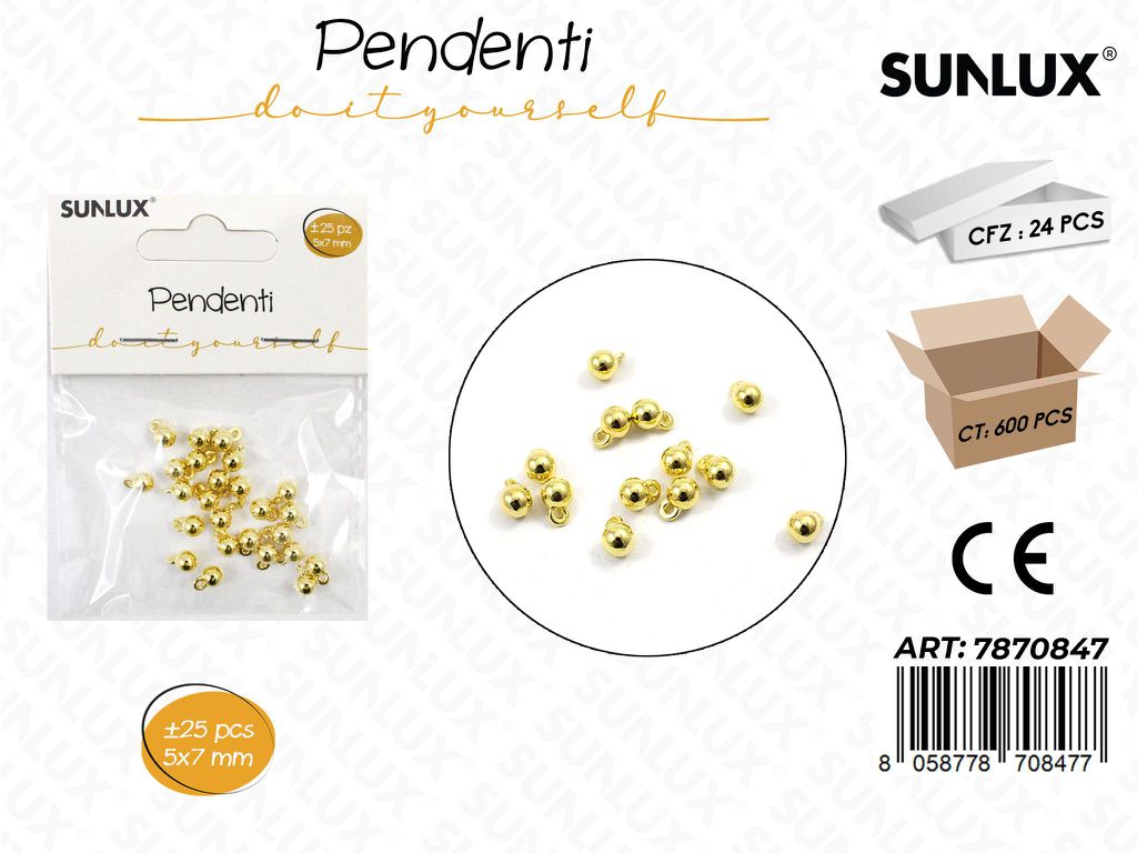 Sunlux Pendenti Oro 25PCS 5*7MM