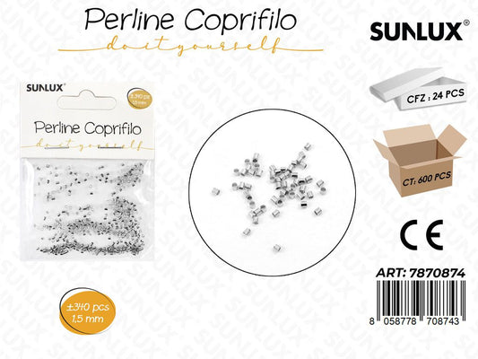 Sunlux Perline Coprifilo Arg. 340PCS 1.5MM