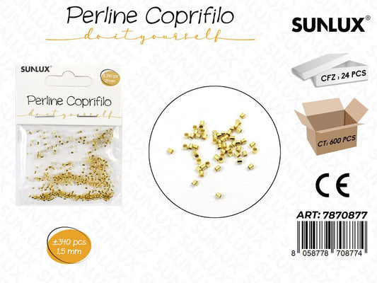 Sunlux Perline Coprifilo Oro 340PCS 1.5MM