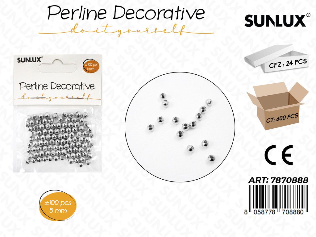 Sunlux Perline Dec. Arg. 100PCS 5MM