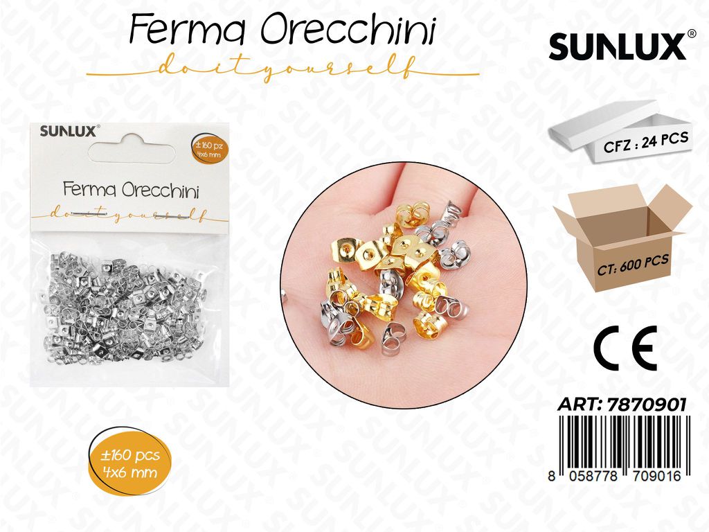 Sunlux Ferma Orecchini Arg. 160PCS 4*6MM