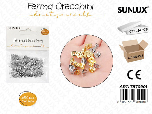 Sunlux Ferma Orecchini Arg. 160PCS 4*6MM
