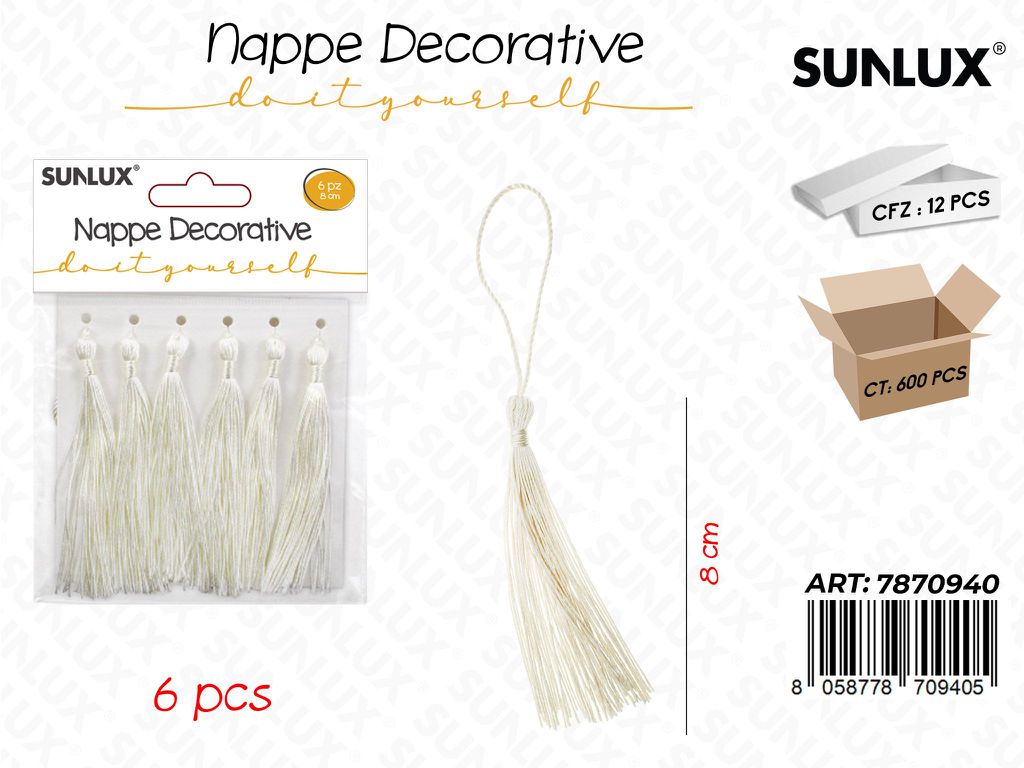 Nappe Decorative Beige 6PCS 8CM