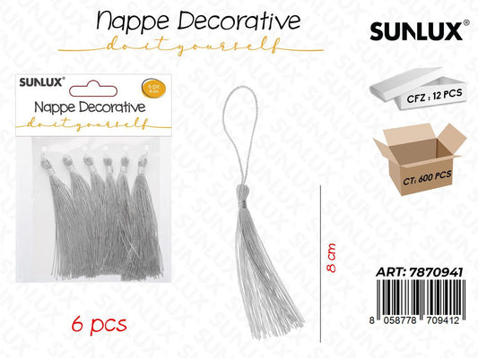 Nappe Decorative Grigio 6PCS 8CM