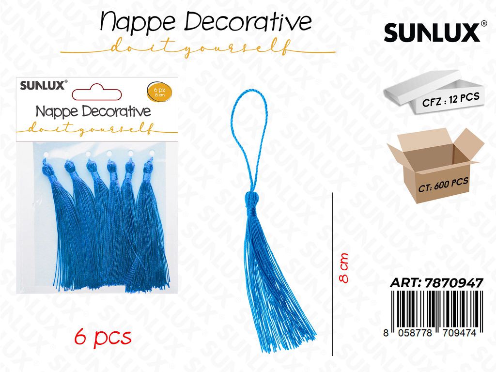 Nappe Decorative Azzurro 6PCS 8CM