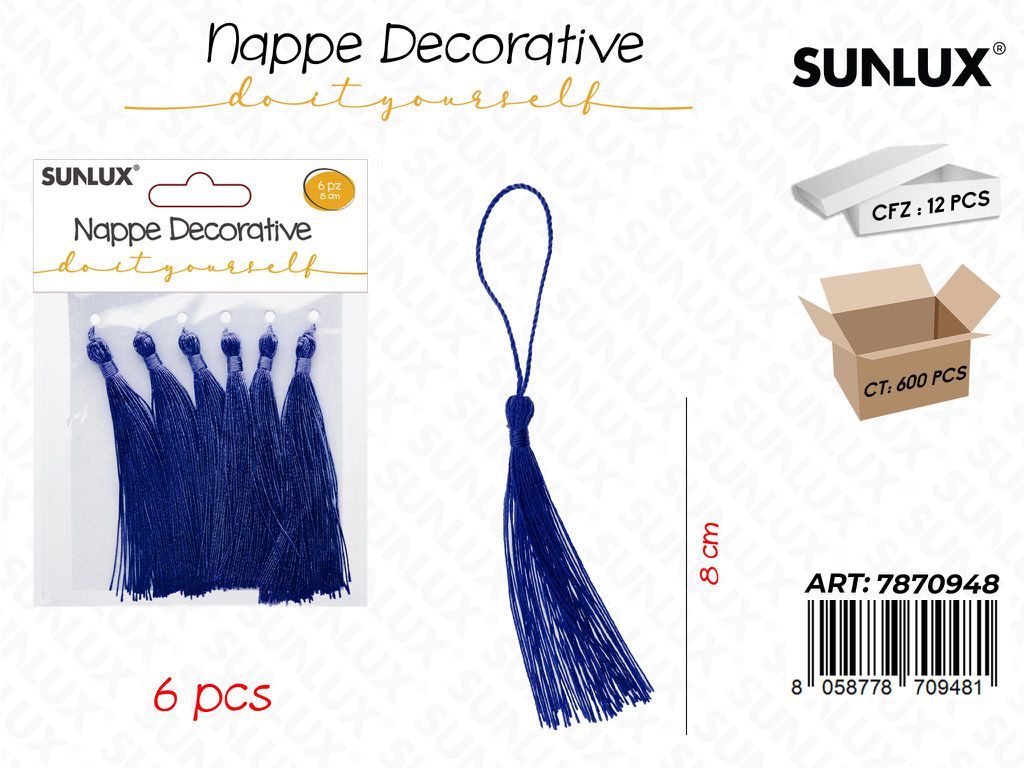 Nappe Decorative Blu 6PCS 8CM