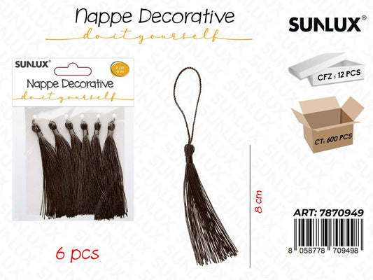 Nappe Decorative Marrone 6PCS 8CM