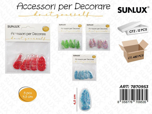 Acc. per Decorare Col. Ass. 4.5CM 5PCS