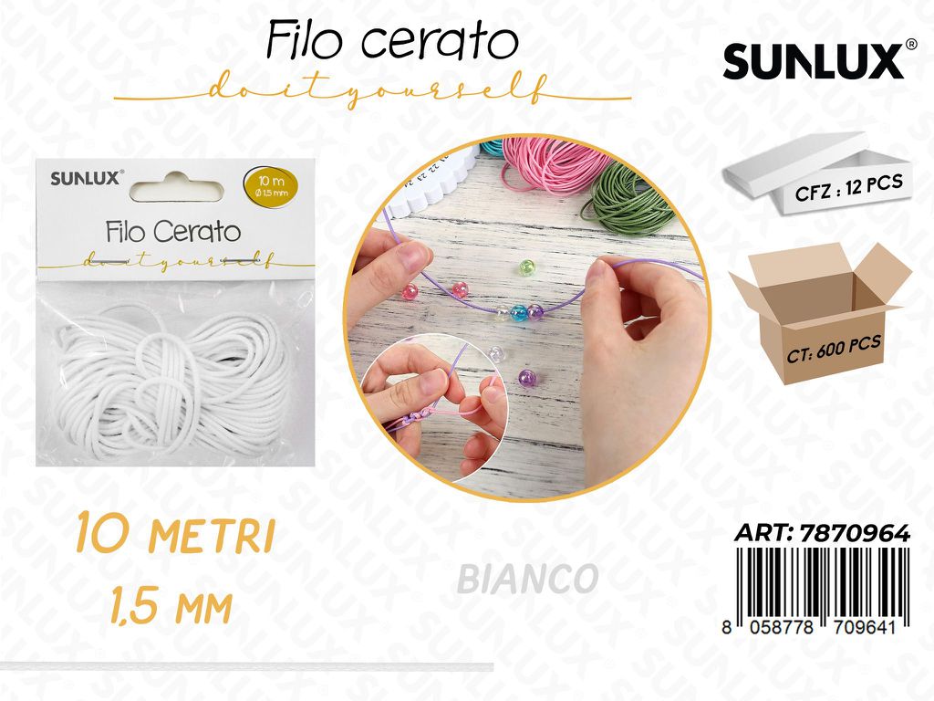 Sunlux Filo Cerato Bianco 1.5MM*10MT