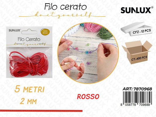 Sunlux Filo Cerato Rosso 2MM*5MT