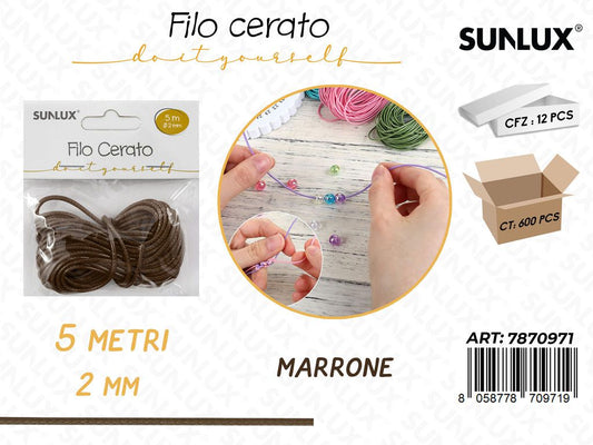 Sunlux Filo Cerato Marrone 2MM*5MT