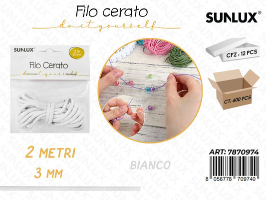 Sunlux Filo Cerato Bianco 3MM*2MT