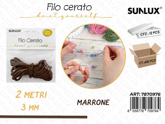 Sunlux Filo Cerato Marrone 3MM*2MT