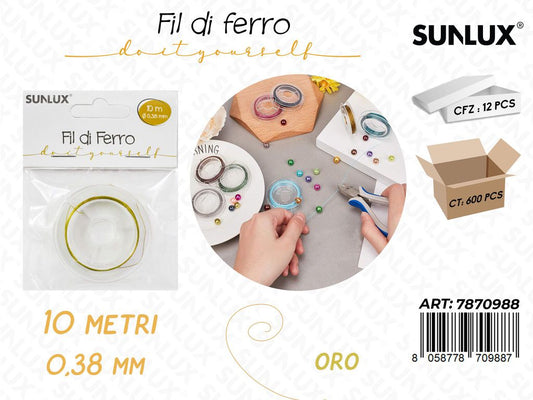 Sunlux Fil di Ferro Oro 0.38MM*10MT