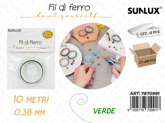 Sunlux Fil di Ferro Verde 0.38MM*10MT