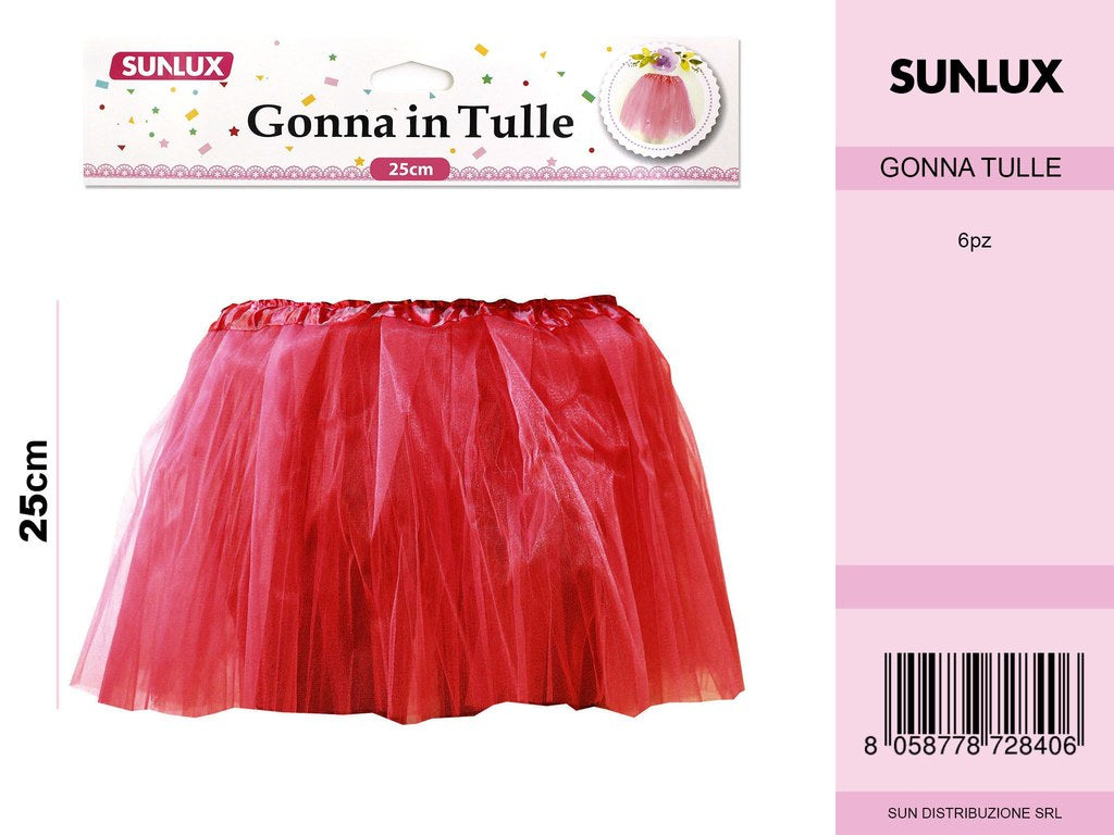 GONNA IN TULLE 25CM ROSSO/PZ DA 6**CFZ