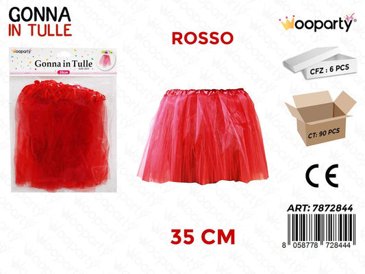 GONNA IN TULLE ROSSO 35CM /PZ DA 6**CFZ