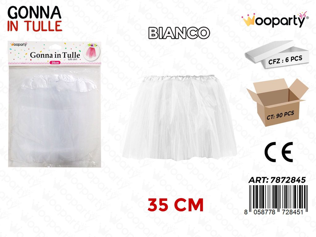 GONNA IN TULLE BIANCO 35CM /PZ DA 6**CFZ