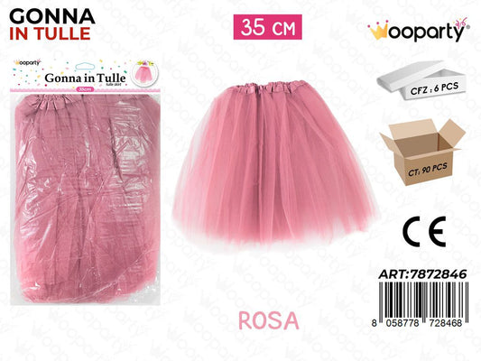 GONNA IN TULLE ROSA 35CM /PZ DA 6**