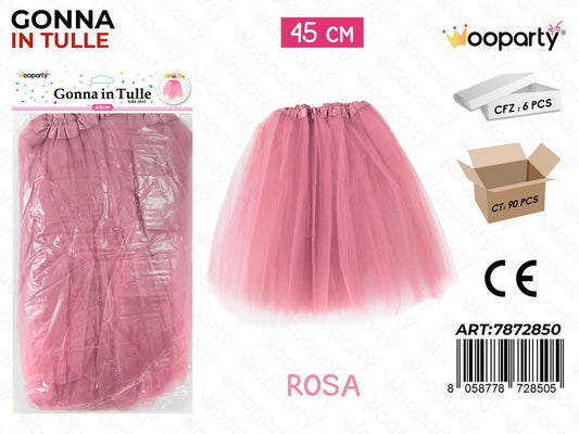 GONNA IN TULLE ROSA 45CM /PZ DA 6**