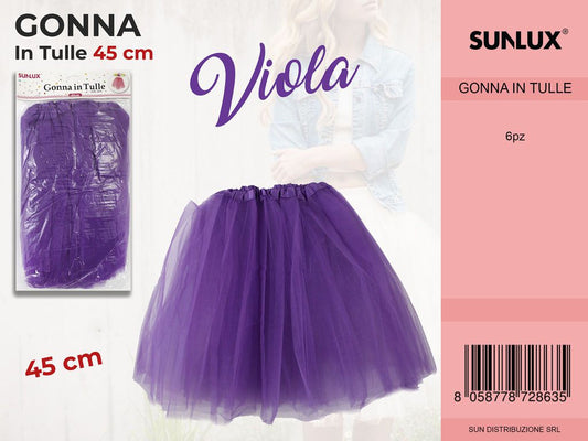 GONNA IN TULLE VIOLA 45 CM /PZ DA 6**