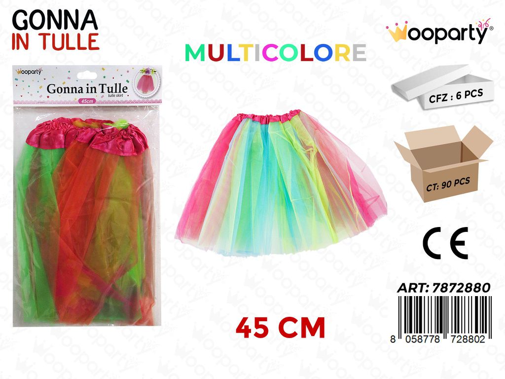 GONNA IN TULLE MULTICOLOR 45CM /PZ DA 6**CFZ