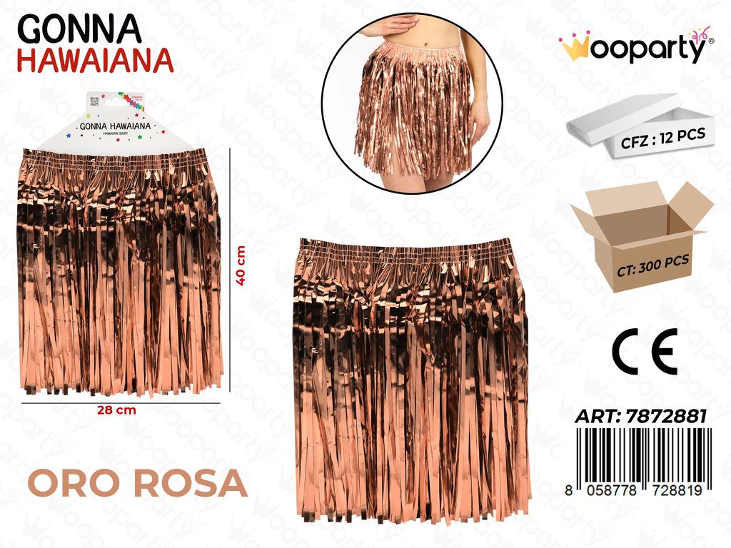 GONNA HAWAIANA ORO ROSA 28*40CM /PZ DA 12**