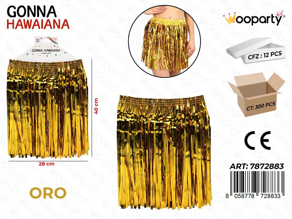 GONNA HAWAIANA ORO 28*40CM /PZ DA 12**
