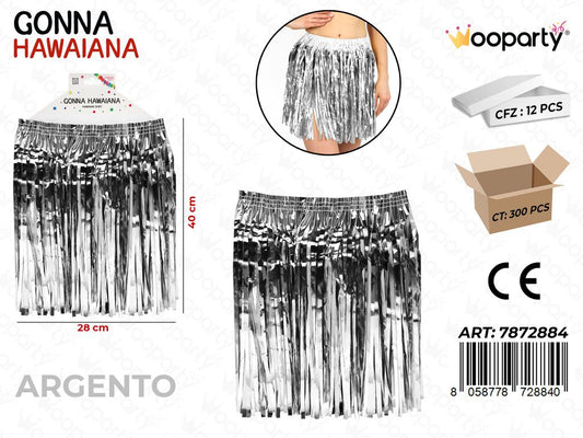GONNA HAWAIANA ARGENTO 28*40CM /PZ DA 12**
