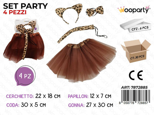 SET PARTY LEOPARDO 4PCS ASS.