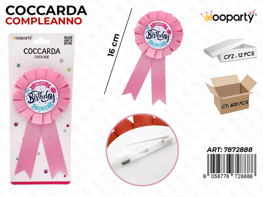 COCCARDA COMPL. ROSA 16CM