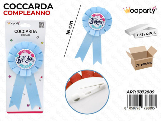 COCCARDA COMPL. AZZURRA 16CM