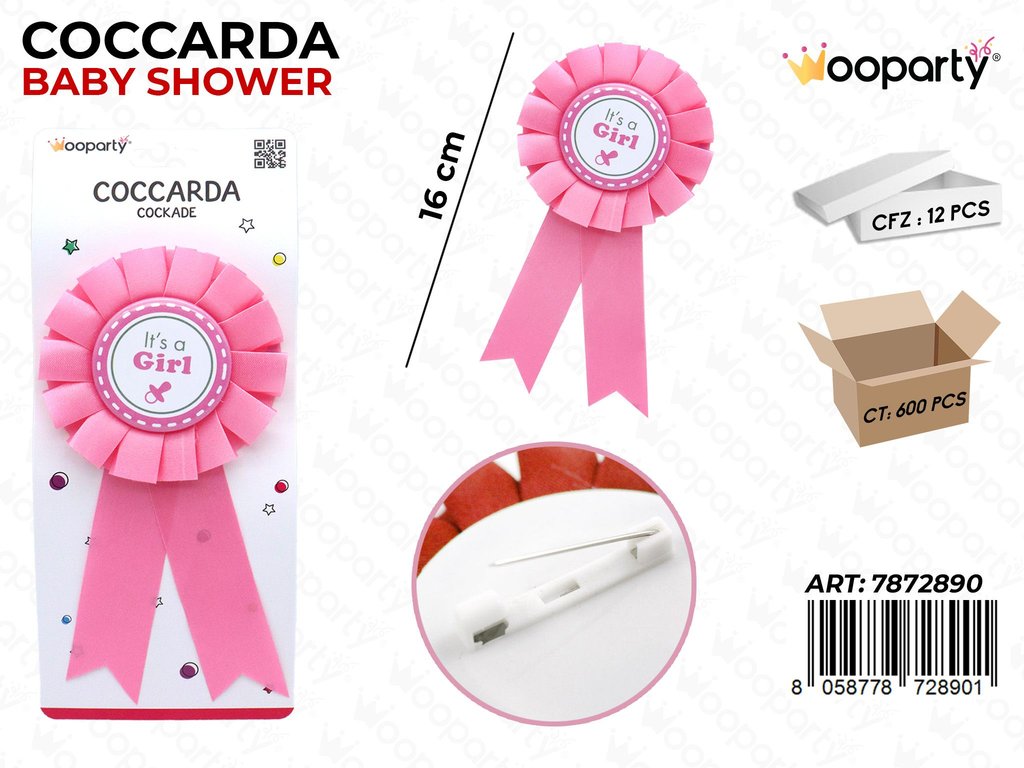 COCCARDA GIRL ROSA 16CM