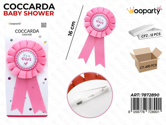COCCARDA GIRL ROSA 16CM