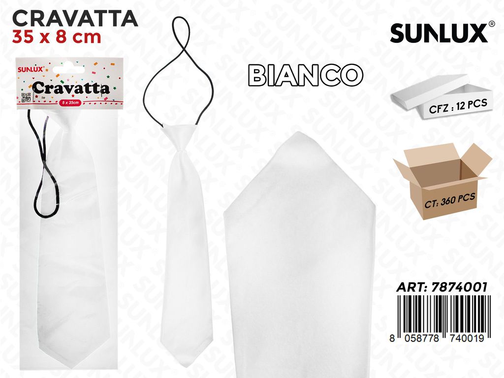 CRAVATTA BIANCA 35*8CM /PZ DA 12**