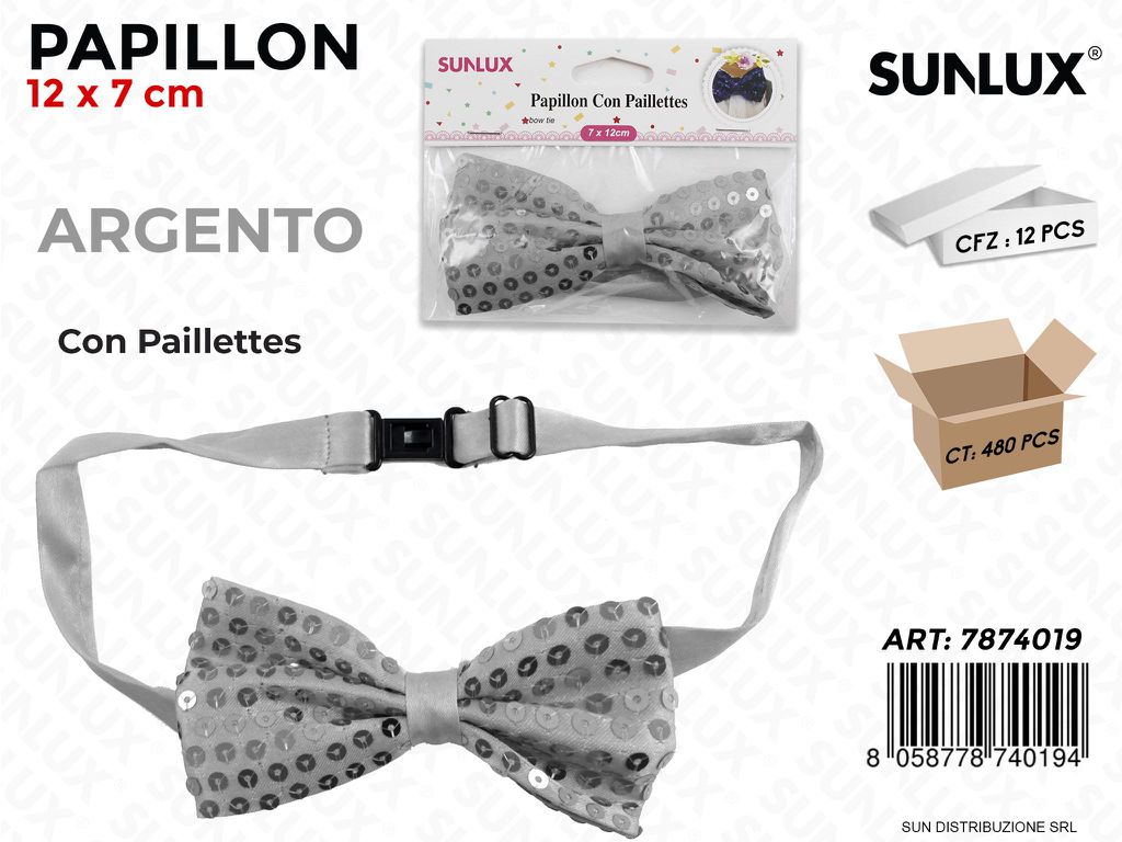 PAPILLON BIANCO CON PAILLETTES 12*7CM /PZ DA 12**