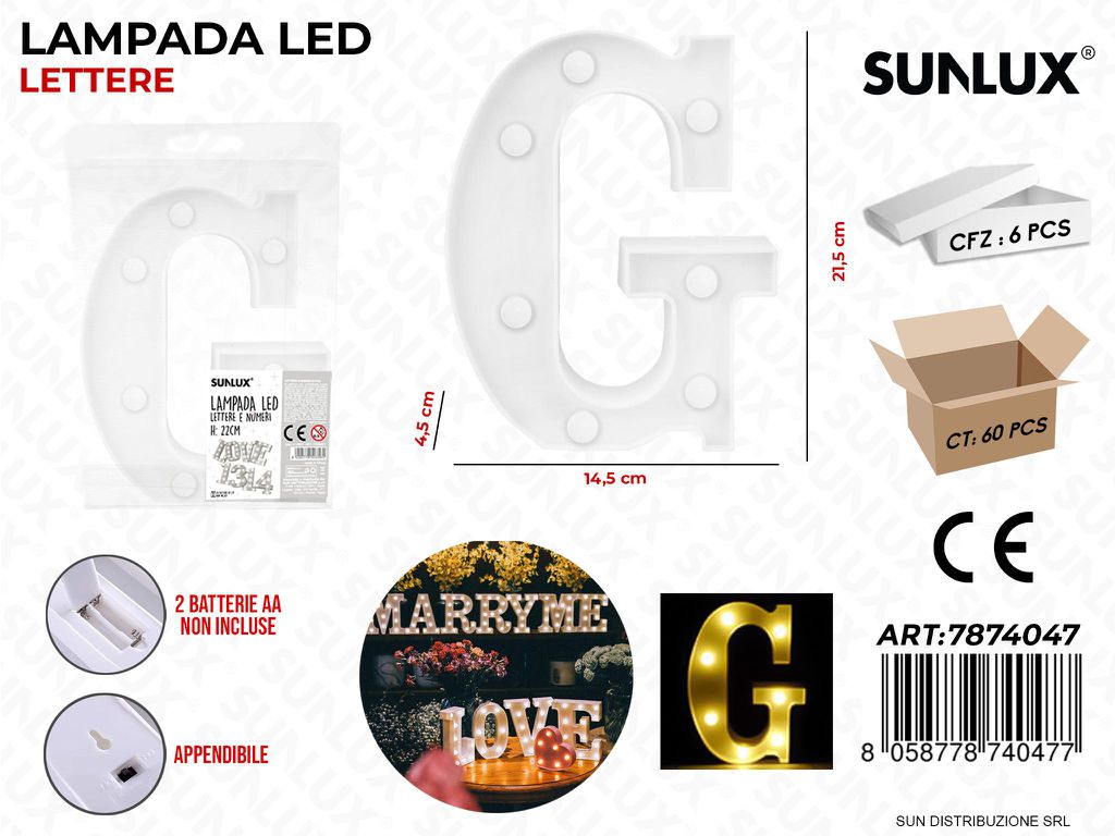 Lampada a Led Let. G 14.5*21.5*4.5CM