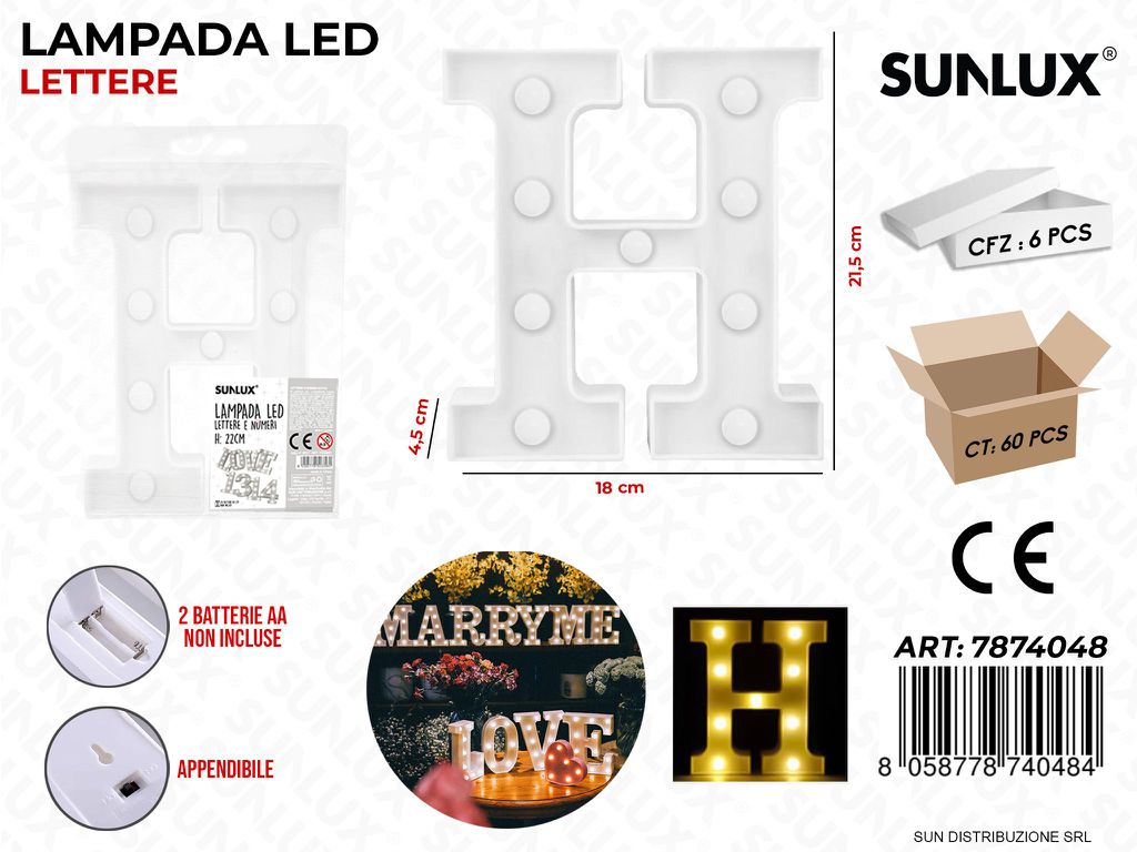 Lampada a Led Let. H 18*21.5*4.5CM